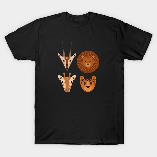 Safari Creatures T-Shirt by MegDig Design